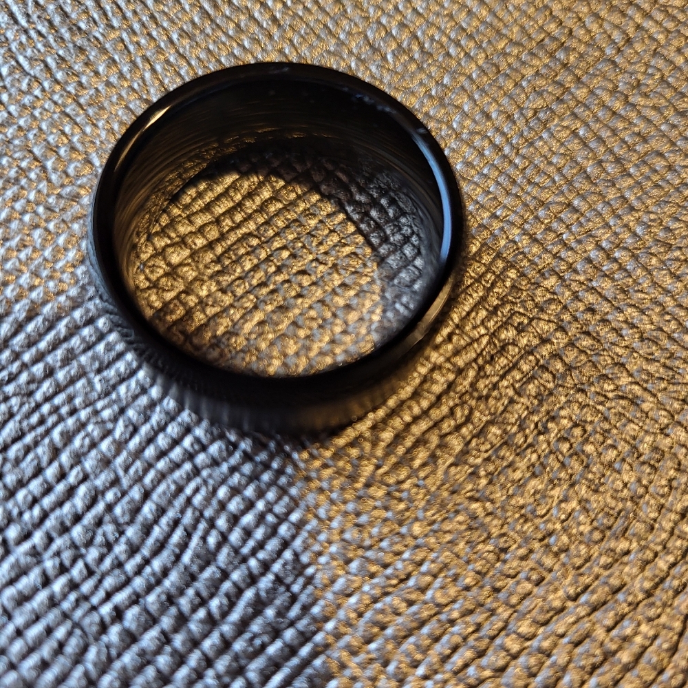 Mens Size 10 Tungsten Carbin Wedding Sleek Black Ring